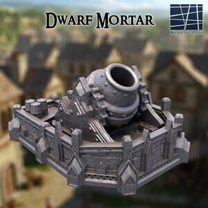 Dwarf Mortar DND, Wargames Tabletop Terrain